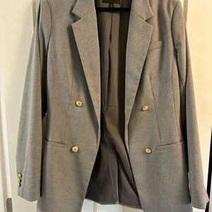 Banana Republic Gray Blazer with Gold Buttons